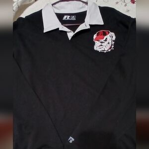 Mans LARGE l Iong Sleeve Ga Bulldoh Shirt